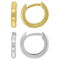 Huggie Hoop Earring Set Of Two In 18K Gold Over Sterling Silver And
Sterling Silver
