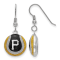 Rhodium Over Sterling Silver MLB LogoArt Pittsburgh Pirates Enamel Earrings