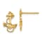 14k Yellow Gold Anchor with Rope Trim Stud Earrings