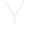 Letter S Initial Cultured Freshwater Pearl Rhodium Over Sterling Silver
Pendant With  18" Chain