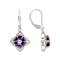 Amethyst And White Zircon Dangle Earrings In Sterling Silver With 18K
Gold Detail