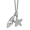 Rhodium Over Sterling Silver White Ice Diamond Shell 18 Inch with 2 Inch
Extension Necklace