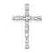 Rhodium Over 14k White Gold Diamond Cross Chain Slide Pendant
