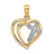 Rhodium Over 14K Two-tone Gold Cross In Heart Charm Pendant