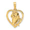 14K Yellow Gold Polished Horse Head In Heart Pendant
