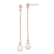 18K Rose Gold Over Sterling Silver 7-8mm Drop Freshwater Cultured Pearl Earrings
