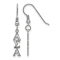 Rhodium Over Sterling Silver LogoArt Alpha Sigma Alpha Small Dangle Earrings