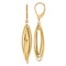 14k Yellow Gold Polished Twisted Oval Dangle Earrings