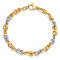 14K Two-tone Gold 6mm Polished 3D Fancy Link Bracelet