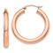 14k Rose Gold Polished 1 3/16" Tube Hoop Earrings