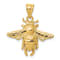 14k Yellow Gold Solid Open-backed Bee Pendant