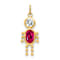 10k Yellow Gold Red Ruby Simulant July Birthstone and Clear Cubic
Zirconia Boy Charm