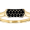 Black Spinel Bamboo Ring In 18K Gold Over Sterling Silver