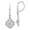 Rhodium Over 14K White Gold Lab Grown Diamond Fancy Leverback Earrings