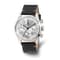Charles Hubert Men's Stainless Steel Leather Band 46mm Dual Time Watch