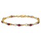 14k Yellow Gold and Rhodium Over 14k Yellow Gold Completed Open-Link
Diamond and Ruby Bracelet