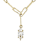 Lab-Created White Sapphire Marquise Paperclip Necklace In 18K Gold Over
Sterling Silver 0.98ct