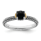 14K Yellow Gold Over Sterling Silver Stackable Expressions Onyx Antiqued Ring
