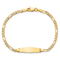 14k Yellow Gold Semi-Solid Soft Diamond Shape Figaro Link ID Bracelet