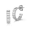 Sterling Statements Rhodium Over Sterling Silver Ribbed Small Hoop Earrings