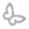 Rhodium Over 14k White Gold Polished Butterfly Diamond Chain Slide Pendant