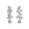 Rhodium Plated over Sterling Silver with Clear Cubic Zirconia Drop Earrings