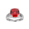Red And White Cubic Zirconia Platinum Over Silver January Birthstone
Ring 7.23ctw