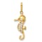 10k Yellow Gold Polished Cubic Zirconia Seahorse Charm