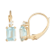Aquamarine Simulant and White Zircon 10K Yellow Gold Dangle Earrings 1.40ctw