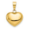 14k Yellow Gold Polished 3D Puffed Heart Pendant