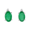 0.82ctw Oval Emerald and Diamond Earring set in 14k White Gold