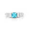 Rhodium Over Sterling Silver Paraiba Blue Apatite and Lab Grown Diamond
Mixed Cut Ring 1.71ctw