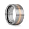 ZEUS Flat Brushed Finish Tungsten Carbide Ring with Rose Gold Plated
Groove- 10mm
