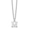 Rhodium Over Sterling Silver Cutout Letter M Initial Necklace