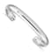 Rhodium Over Sterling Silver Polished and Domed 6mm Children's Cuff Bangle