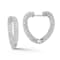 Sterling Statements Rhodium Over Sterling Silver Pave Heart Hoop Earrings