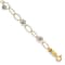 14k Yellow Gold and 14k White Gold Diamond-Cut Puff Stars Link Bracelet