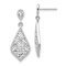 Rhodium Over 14k White Gold Diamond-Cut Dangle Earrings