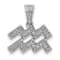 Rhodium Over 14K White Gold Diamond Aquarius Zodiac Pendant