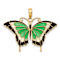 14k Yellow Gold Multi-Colored Enameled Butterfly Pendant