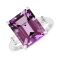 Amethyst with White Zircon Accents Rhodium Over Sterling Silver
Statement Ring, 5.96ctw