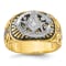 10K Two-Tone Yellow and White Gold Men's Textured and Enameled Masonic
Blue Lodge Ring
