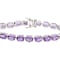 Amethyst Tennis Bracelet In Sterling Silver 24.84ctw