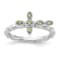 Rhodium Over Sterling Silver Stackable Expressions Cross Peridot Ring 0.09ctw
