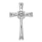 Rhodium Over 14k White Gold Vibrant Moving Diamond Cross Chain Slide