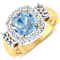 2.21ctw Blue Aquamarine and Diamond 14K Yellow Gold Halo Ring