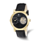 Charles Hubert Men's IP-plated Leather 46mm Dual Time Watch