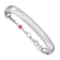 Rhodium Over Sterling Silver Enamel and Crystal PRINCESS with Chain Baby Bangle