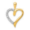 14K Two-tone Gold  Diamond Heart Pendant