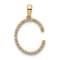 14K Yellow Gold Diamond Letter C Initial Pendant